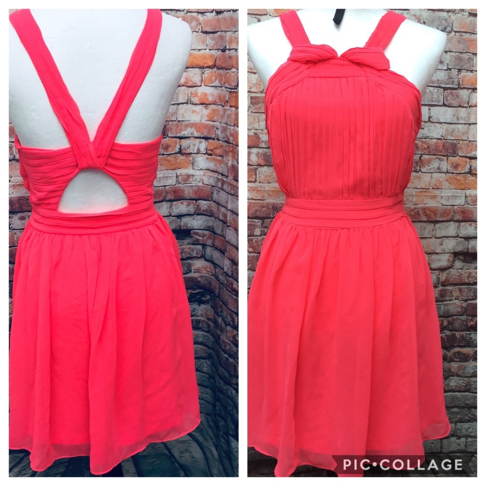 💰3 👚for $17 Ark&Co prom party 🎉 dress chiffon Sz lg coral - Picture 1 of 8